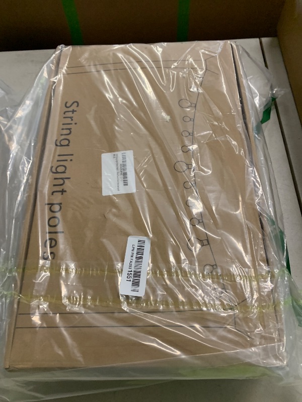 Photo 1 of 10Ft String Light Poles 4 Pack,Light Poles for Outside Lights,Outdoor with Fence Brackets Hanging Lights,Metal Stand Deck Patio Backyard