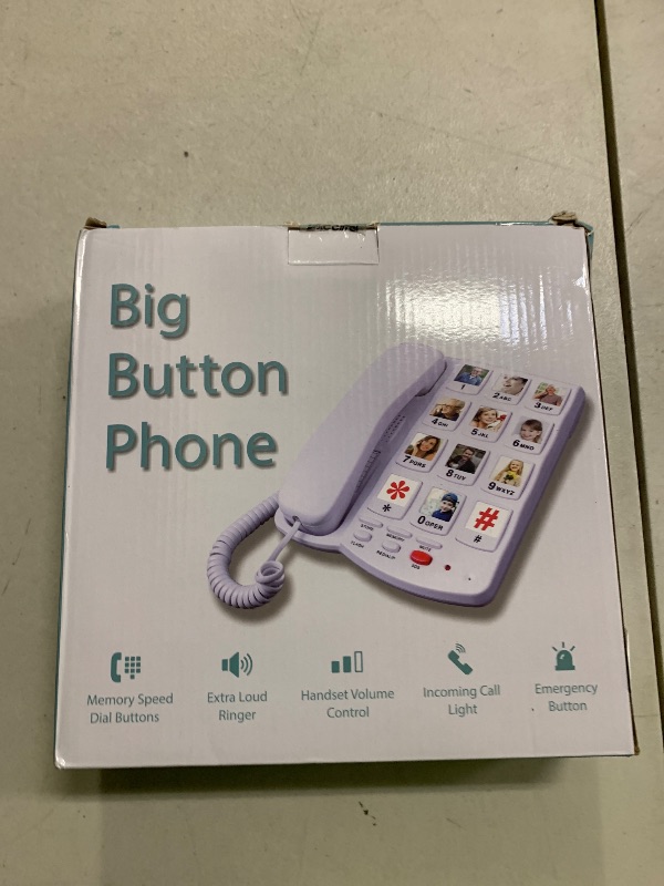 Photo 1 of Excelltel Big Button Phone for Seniors, Corded Landline Telephone with 10 Picture Keys, Phones for Elderly,One-Touch Dialling,Suitable People with Vision Disorders/Hearing Damage (EX-LD-828-01)