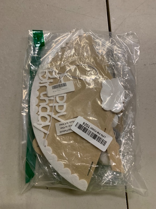 Photo 1 of 1/2 Way to One Half Birthday Banner Pre-Strung Pennant Felt Fabric Banner Flags and Pom Pom Garland, Party Hat for Birthday Decorations, Reusable Half Way to One Bunting Sign for Girl Boy 6 Months