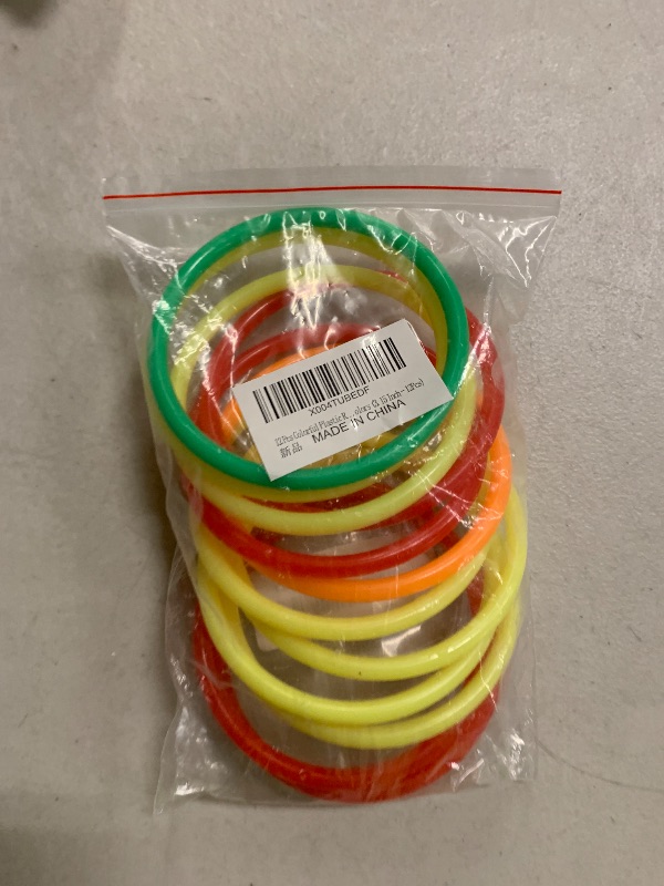 Photo 1 of 12 Pcs Colorful Plastic Ring Toss Outdoor Activity Games for Sports Practice Speed Agility Training, Random Colors (3.15 Inch - 12Pcs)
