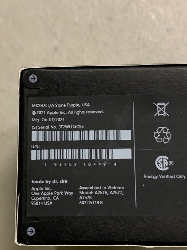 Photo 1 of Beats Fit Pro (1st Gen) - True Wireless Noise Cancelling Earbuds - Active Noise Cancelling - Sweat Resistant Earphones, Compatible with Apple & Android, Class 1 Bluetooth® - Stone Purple