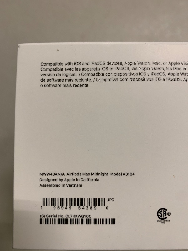 Photo 1 of Apple AirPods Max Wireless Over-Ear Headphones, Pro-Level Active Noise Cancellation, Transparency Mode, Personalized Spatial Audio, USB-C Charging, Bluetooth Headphones for iPhone - Midnight
