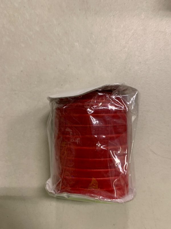 Photo 1 of 50 Yards Vintage Red Velvet Ribbon 3/8 Inch Wide with Spool for Wedding Christmas Party Wrapping DIY Crafts Floral Bouquets Home Decor