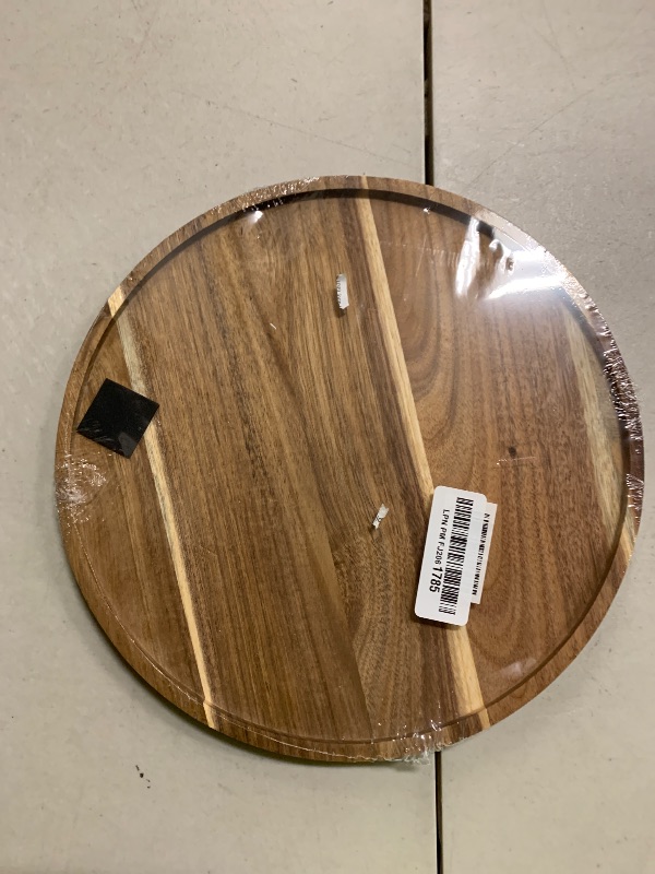 Photo 1 of 11.5 Inches Candle Holder Tray Home Decor, Round Wood Tray for Coffee Table, Small Wooden Serving Decorative Trays for Home