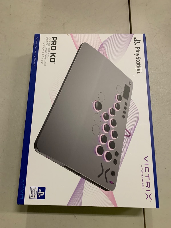 Photo 1 of Turtle Beach Victrix Pro KO Leverless All Button Fight Stick for PlayStation 5, Officially Licensed PS5|PS4, Windows 10/11 PC, Customizable eSports Tournament Ready Controller, Arcade Controller, Gray