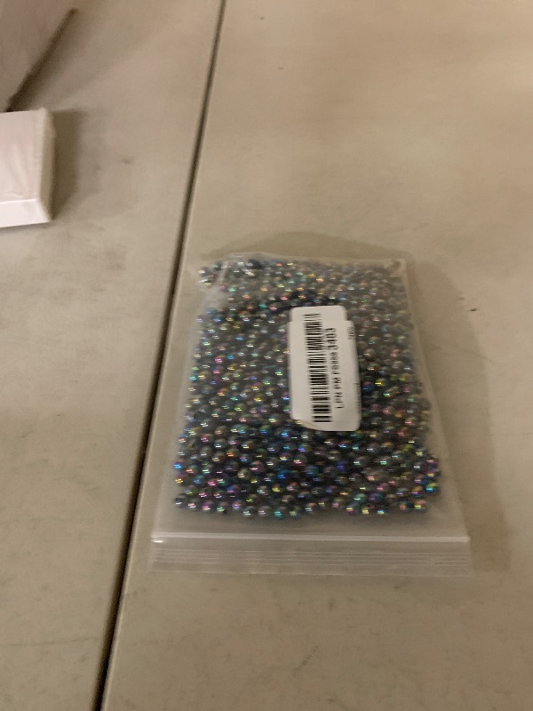 Photo 1 of 1000pcs Pearl Beads for Crafts 6mm AB Colors Round Loose Pearl Beads for Necklaces Bracelets Earrings Jewelry Making Home Decoration(Black AB)