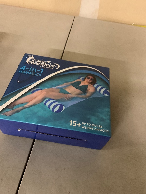 Photo 1 of 4 Pack Inflatable Pool Hammock Floats with Air Pump and Beach Ball, 4-in-1 Water Hammock Chair, Saddle, Lounge, and Drifter, Adult Size Pool Floaties for Swimming Pool