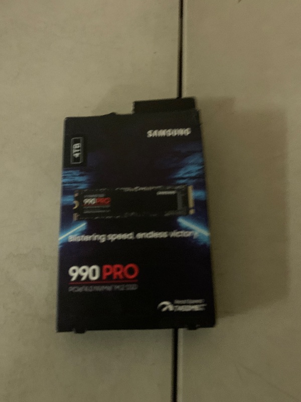 Photo 1 of Samsung 990 PRO SSD 4TB PCIe 4.0 M.2 2280 Internal Solid State Hard Drive, Seq. Read Speeds Up to 7,450 MB/s for High End Computing, Gaming, and Heavy Duty Workstations, MZ-V9P4T0B/AM