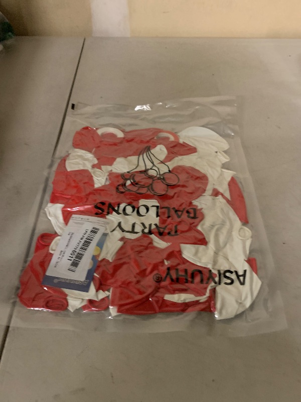Photo 1 of 100pcs Red and white balloons 12 Inch Thickened Latex Red white Balloons for Mother's Day Decoration Valentine's Day Birthday Wedding Mother's Day Christmas Party Decorations