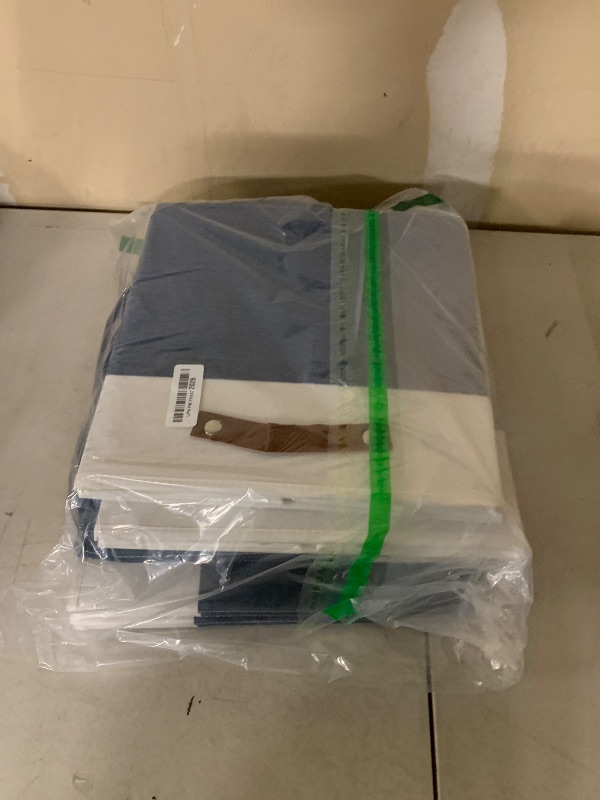 Photo 1 of 13x13 Storage Cubes 6-Pack, Large Foldable Fabric Cube Storage Bin with Reinforced Bottom and Labels, Organizer Baskets for Shelves, Closets(White/Blue)