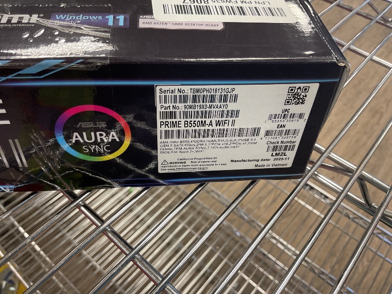 Photo 1 of ASUS Prime B550M-A WiFi II AMD Micro ATX Motherboard with PCIe 4.0, WiFi 6, ECC Memory, HDMI 2.1, RGB Header