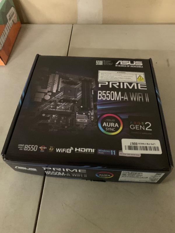 Photo 1 of ASUS Prime B550M-A WiFi II AMD Micro ATX Motherboard with PCIe 4.0, WiFi 6, ECC Memory, HDMI 2.1, RGB Header