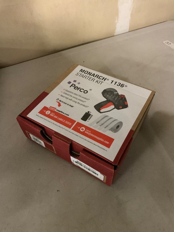 Photo 1 of Perco Monarch 1136 Labeler Starter Kit: Includes Price Gun, 7,000 Fluorescent Red Price Marking Labels and Preloaded Inker