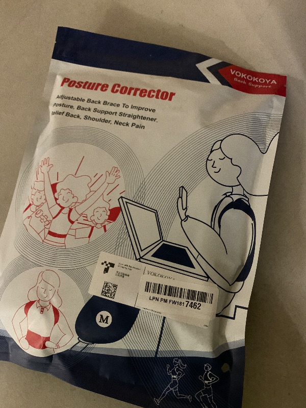 Photo 1 of VOKOKOYA Posture Corrector for Women and Men,Adjustable Shoulder Straightener,Back Support Brace,Upper Spine scoliosis, hunchback Black Medium