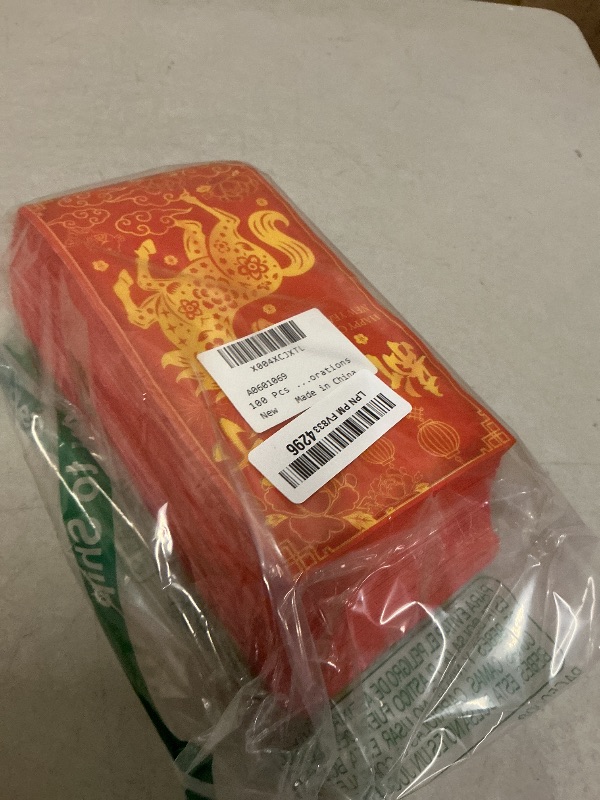 Photo 1 of 100 Pcs Chinese New Year Paper Napkins, Chinoiserie Red Gold Horse Napkins Disposable Tableware, Lunar New Year Party Supplies Guest Napkin for Luncheon Dinner Spring Festival Decorations