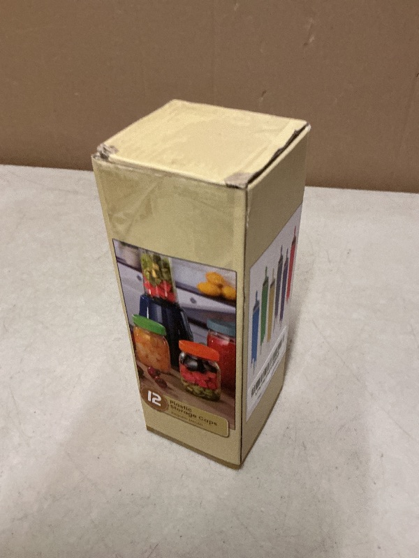 Photo 1 of 12 Pack REGULAR MOUTH Mason Jar Lids for Ball, Kerr and More - Multicolor Plastic Storage Caps for Mason Jars, Canning Jars - Leakproof, Dishwasher Safe & Food Grade