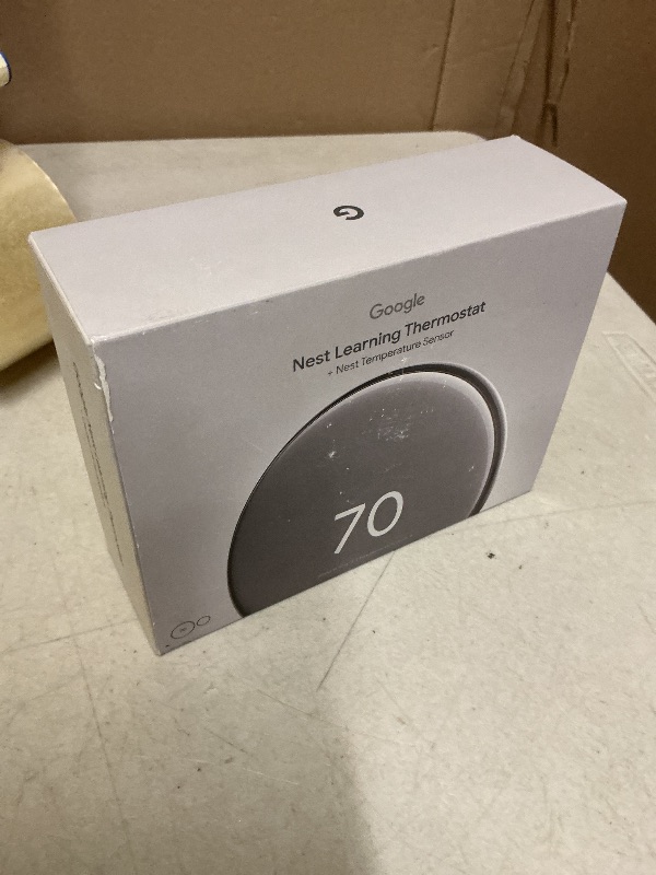 Photo 1 of Google Nest Learning Thermostat (4th gen) + Nest Temperature Sensor (2nd gen) - Silver