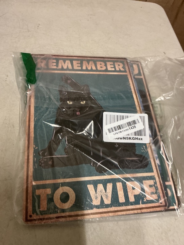 Photo 1 of 4PC Funny Cat Metal Tin Signs Posters for Bathroom Restroom | Fun Toilet Bathrooms Wall Decor Sign Door Poster | Are you Pooping Poop Remember to Wipe Sayings Stuff Art College Accessories