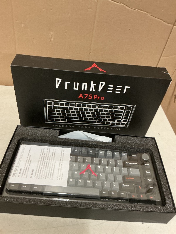 Photo 1 of DrunkDeer A75 Pro Magnetic Switch Keyboard Rapid Trigger Mechanical Gaming Keyboard Adjustable Actuation Hall Switches RGB PBT Keycap Compact TKL 82Keys Wired USB?with Knob