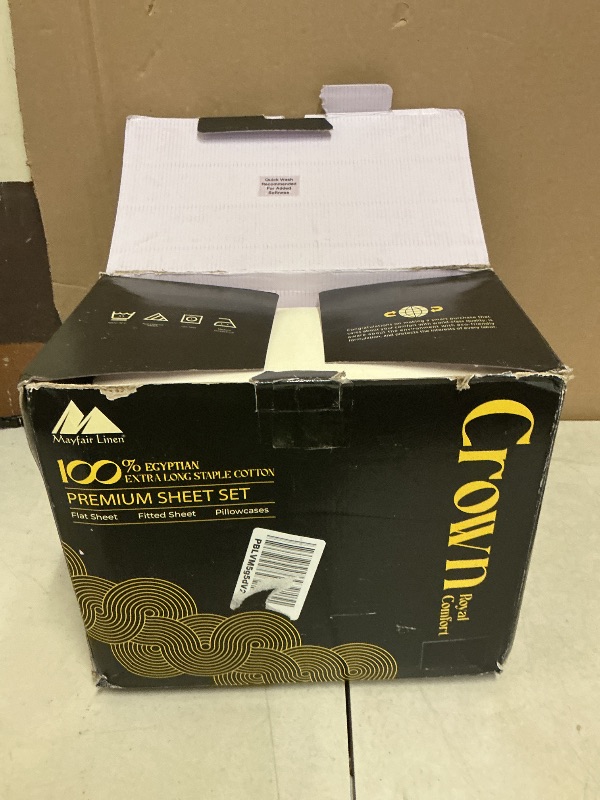 Photo 1 of Mayfair Linen 100% Egyptian Cotton King Sheets Set - 2000 Series Luxury Sheets King Size Bed Set, Silky Soft & Cooling, Sateen Weave 17" Extra Deep Pocket Hotel Collection Sheet (4 Pc, Ivory)