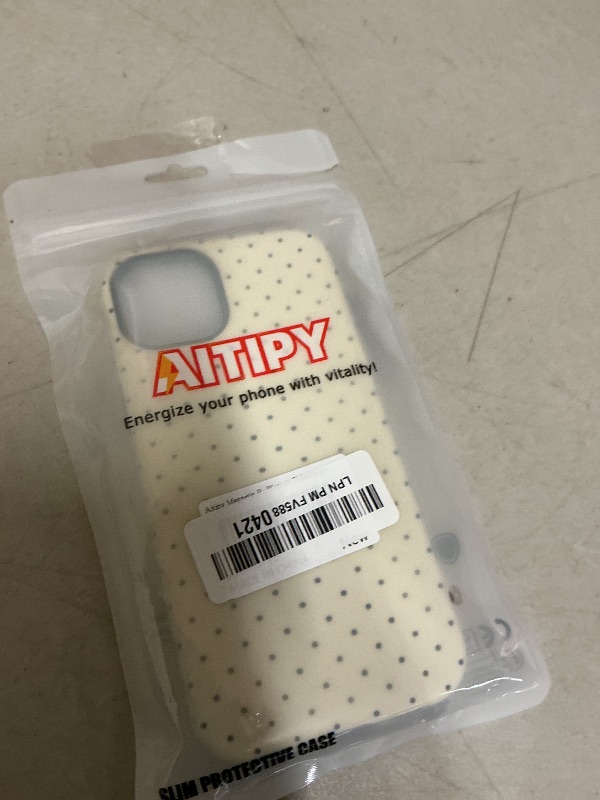 Photo 1 of Aitipy Magnetic Polka Dot Phone Case for iPhone 15 Plus, Compatible with MagSafe, Cute Yellow Polka Dots Aesthetic Soft TPU and Hard PC Shockproof Protective Phone Cover for Women Girls-Shiny