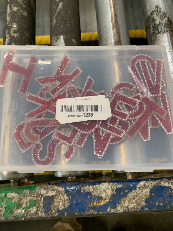 Photo 1 of *MISSING PARTS**
72 Pcs Rhinestone Letter Stickers - Crystal Alphabet A-Z & Number 0-9 Self-Adhesive Letter Patches Bling Glitter Stickers for Clothing Craft Decor (Red)