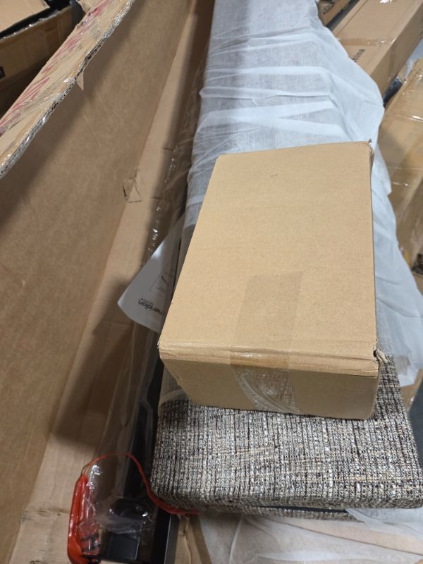 Photo 1 of ***MISSING PARTS*** Meridian Furniture B1207Cream-K Penny Collection Modern | Contemporary King Bed with Rich Cream Chenille Fabric, Curved Headboard, 87" W x 88" D x 52" H, Cream, King