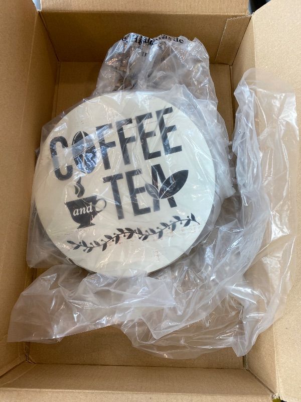 Photo 1 of [SIMILAR ITEM!!! CHECK PICTURE] Ferraycle Coffee Bar Decor, 12 x 10.2 Inch Sign for Wall Metal Rustic Hanging Wall Art Vintage Black Cup Letter Sign for Cafe Home Office Kitchen(Coffee and Tea)