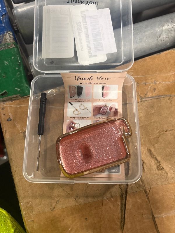 Photo 1 of **MISSING PARTS**
Rayslesan Sparkly Key Fob Cover with Cherry Keychain, Bling TPU Smart Key Case for Women, Compatible with Toyota Avalon Camry Corolla RAV4 Highlander Sequoia (4-Button, Gold Pink)