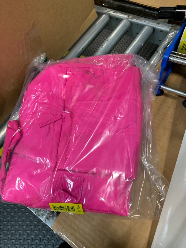 View 2 of ***VERY USED// DIRTY*** Tote Bag for Women with Zipper, Quilted Puffer Tote Bag with Compartments, Lightweight Puffy Work Bags for Women Travel (Raspberry Pink