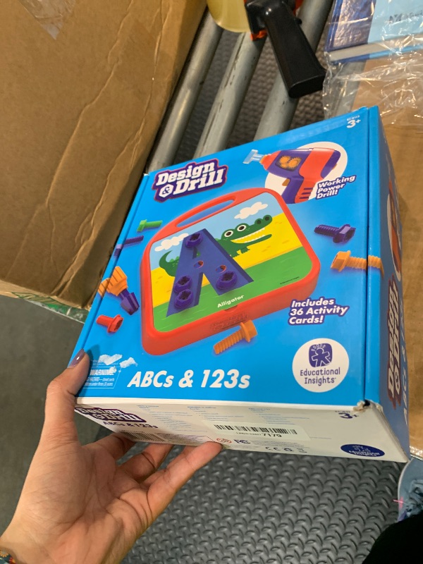 Photo 1 of *** MISSING DRILL ***Educational Insights Design & Drill ABCs & 123s - Building Construction Toys for Toddlers, Kids Tool Set with Drill Toy, Preschool Learning Activities, Toddler STEM Toys for 3+ Year Old