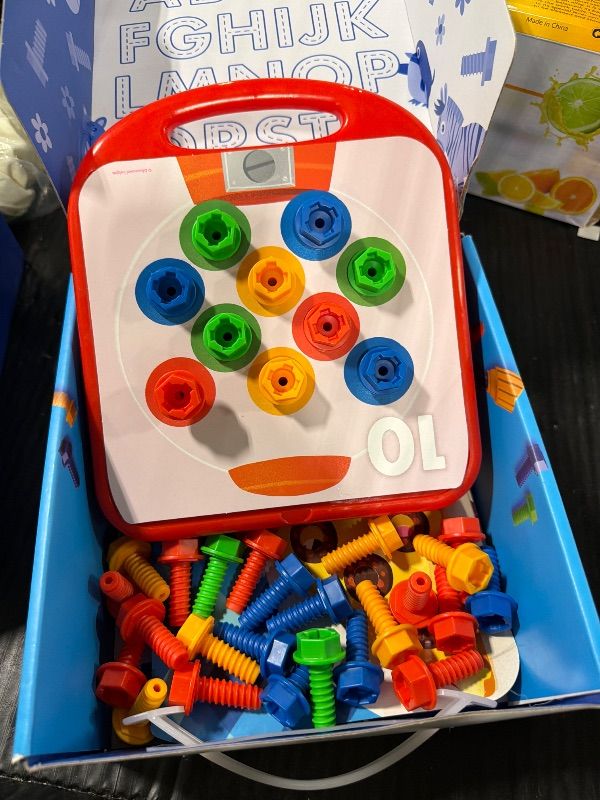 Photo 1 of *** MISSING DRILL ***Educational Insights Design & Drill ABCs & 123s - Building Construction Toys for Toddlers, Kids Tool Set with Drill Toy, Preschool Learning Activities, Toddler STEM Toys for 3+ Year Old
