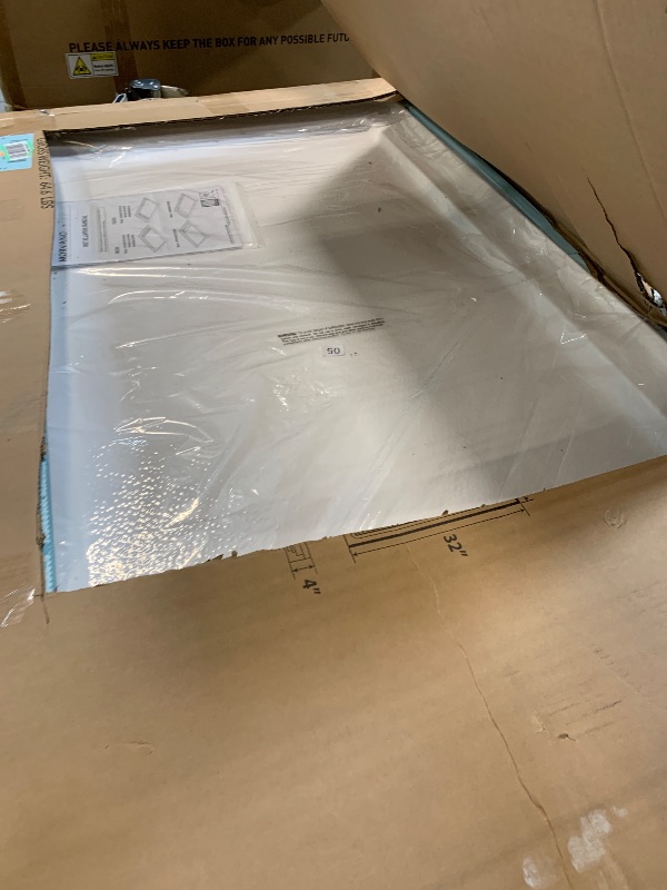 Photo 1 of *MAJOR DAMAGE*
MORVANO 32 x 60 Shower Base with Right Drain and Removable Stainless Cover,Shower Pan Kit Non-Slip in White