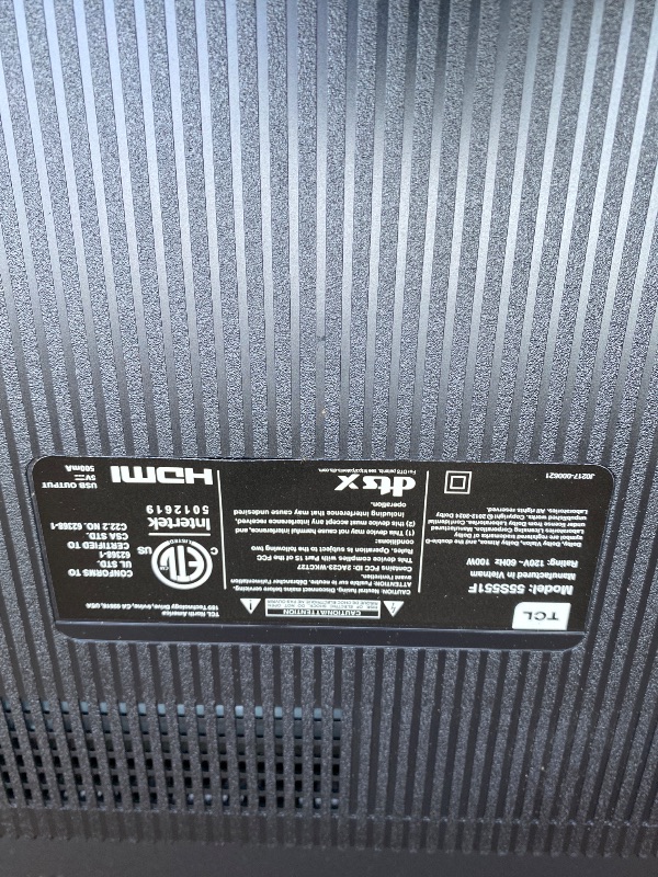 Photo 1 of **For Parts ONLY**
TCL 55" Class 4-Series 4K UHD HDR Smart Roku TV(Wi-Fi, RF, USB, Ethernet, HDMI) - 55S455