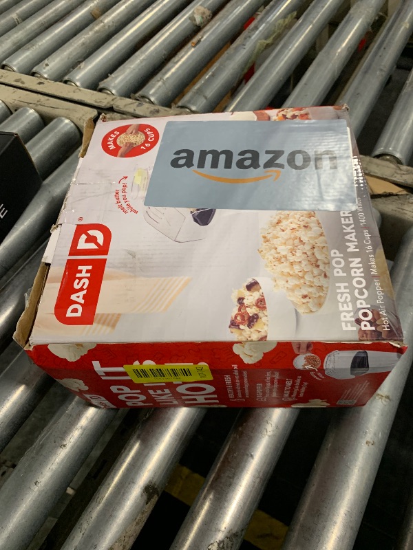 Photo 1 of **UNTESTED**
DASH Fresh Pop Popcorn Maker - Oil-Free, Air Popcorn Popper - With Measuring Cup & Recipe Guide - Perfect for Movie Nights - 16 Cups, White