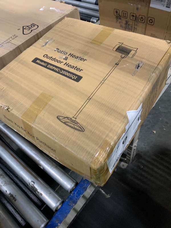 Photo 1 of **UNTESTED**
Outdoor Heaters for Patio, 12H Timer&3 Heat Level, IP54 Waterproof Electric Heater,1500W Infrared Heating Covers 300Sq.ft, Tip-Over Protection, Towel Bracket, Remote, 83" Patio Heaters for Outdoor Use