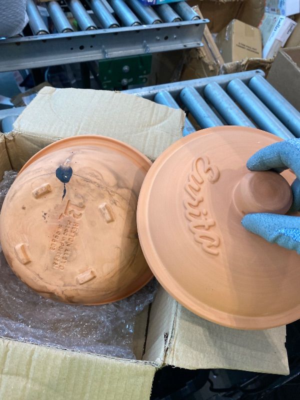 Photo 1 of [DIRTY] [USED] Reston?Lloyd Eurita 2 Quart Terracotta Clay Dutch Oven – Natural, Lead?& Cadmium?Free, Oven & Microwave Safe, Rustic Slow-Cooker Pot for Sourdough Bread, Roasting & Casseroles, Healthy cooking