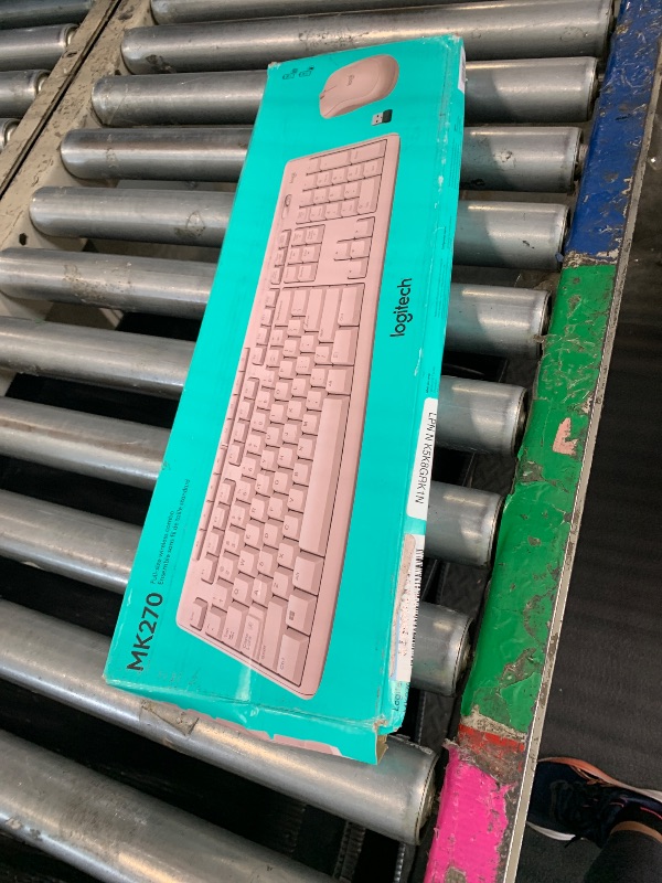 Photo 1 of ***JUST KEYBOARD***Logitech MK270 Wireless Keyboard and Mouse Combo for Windows, 2.4 GHz Wireless, Compact Mouse, 8 Multimedia and Shortcut Keys, 2-Year Battery Life, for PC, Laptop - Rose