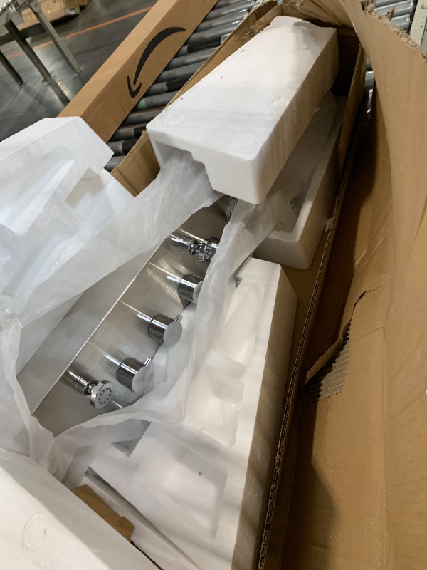 Photo 1 of *MISSING PARTS**
Vantory Shower Panel System Real #304 Stainless Steel Wall Mount,Rainfall Waterfall,Multi-functional Sprayer,6 Adjustable Massages Jets,Hand Shower and Tub Spout