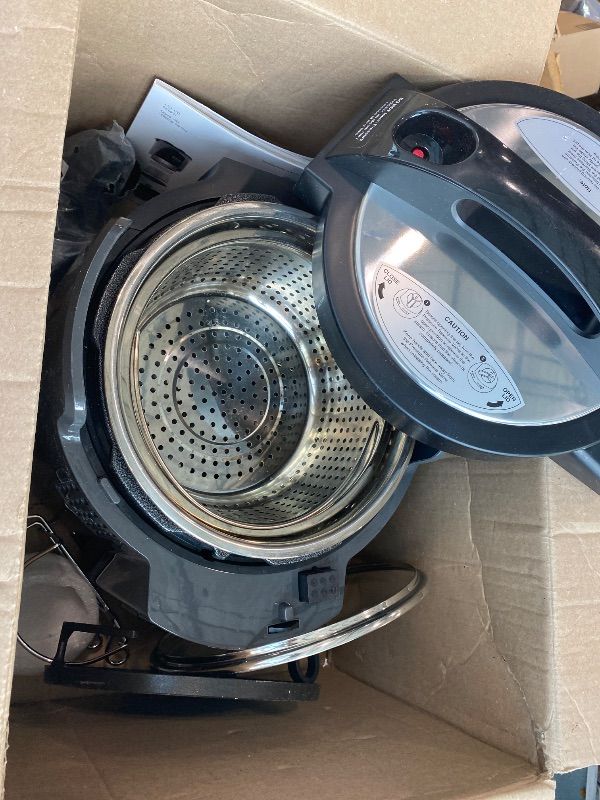 Photo 1 of ***MISSING LIDS AND OTHER PARTS*** Nuwave Duet Electric Pressure Cooker & Air Fryer Combo, 450 IN 1 Slow Cooker & Grill with Integrated Digital Temp Probe, 6qt SS Pot, Adjustable High/Low Pressure, Built-in Sure-Lock Safety Tech