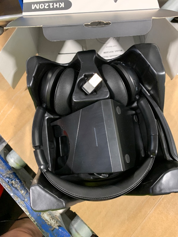 Photo 1 of (2025 Upgraded) Wireless Headset with Mic for Work, Bluetooth Headset with Noise Canceling Microphone with Dongle, Charging Base & Mic Mute, Wireless Headphones for Work from Home/PC/Computer