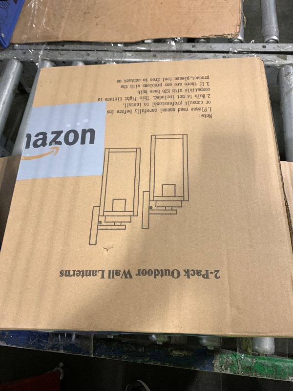 Photo 1 of **MISSING HARDWARE**
Outdoor Wall Light Fixtures, Exterior Waterproof Wall Lanterns, Porch Sconces Lighting with E26 Sockets & Glass Shades, Modern Matte Black Outside Lights for Patio Front Door Entryway Garage, 2-Pack