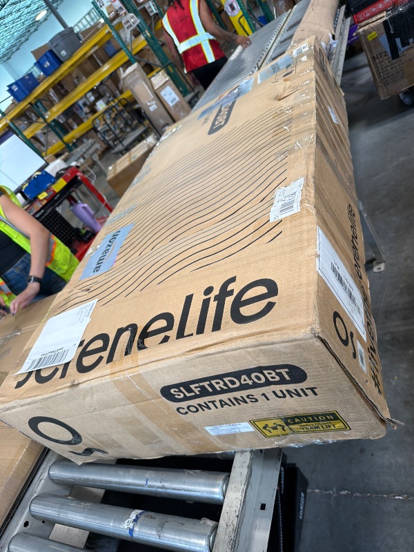 Photo 1 of ***MISSING SCREWS*** SereneLife Treadmill with Incline & Handle Bars | Compact Portable Walking Pad & Treadmill for Home/Apartment | Wide Running Belt 40" x 16" | Includes Workout Trainer Program with Bluetooth App