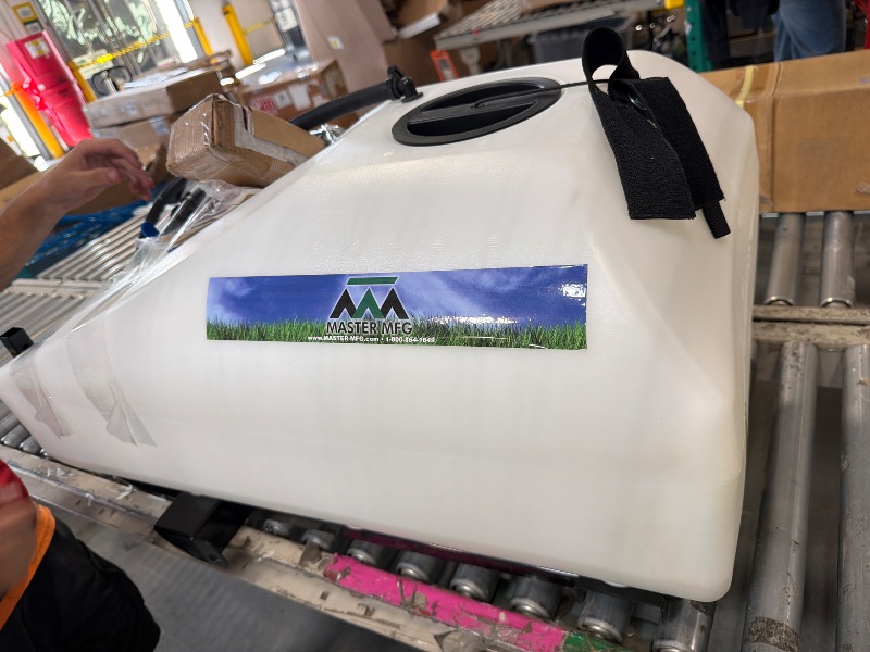 Photo 1 of ***UPDATED 5/31*** Master Mfg 36-Gallon Premium Pull-Behind Trailer Broadcast Sprayer - 10ft Swath, 3.0GPM, 60PSI Max