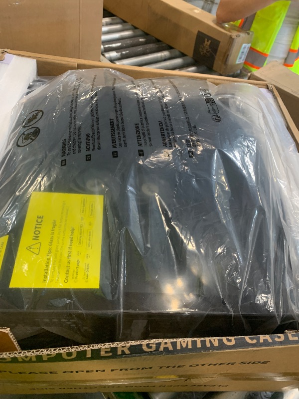 Photo 1 of MUSETEX PC CASE ATX 6 PWM ARGB Fans Pre-Installed, Type-C Mid Tower Computer Case with Full-View Dual Tempered Glass, Gaming PC Case,Black(K2)