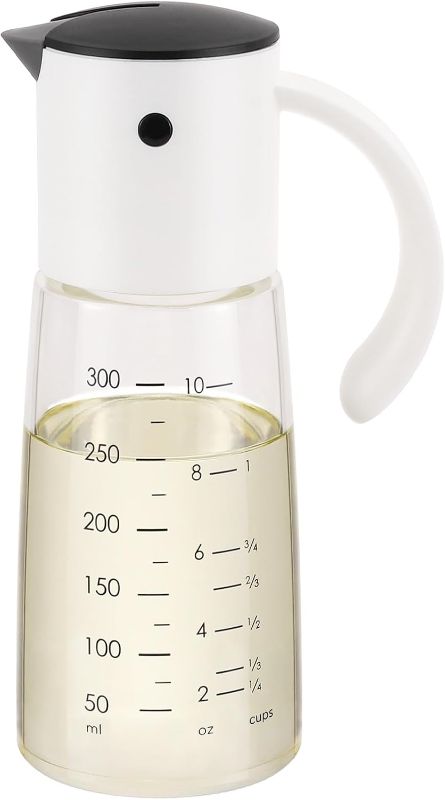 Photo 1 of **DAMAGED**
Vucchini Olive Oil Dispenser Bottle Auto Flip Vinegar Dispenser for Kitchen with No-Drip Bottle Spout Pourer(10 oz,White color)