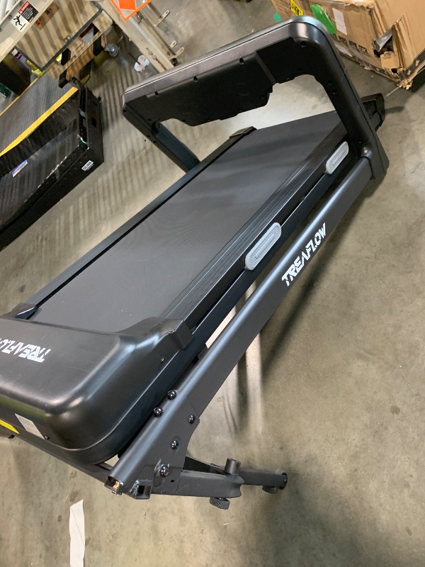 Photo 1 of ***FINAL SALE NO RETURN ***FOR PARTS *** TREAFLOW Treadmill with 0-25% Auto Incline, 3.5 HP Folding for Home Running, 10.0 MPH Max Speed, 300 lbs Weight Capacity, Bluetooth Speaker. (Black)