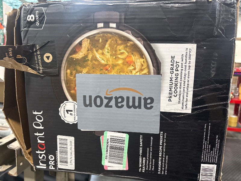 Photo 1 of ***SELLING FOR PARTS*** Instant Pot Pro (8 QT) 10-in-1 Pressure Cooker, Slow Cooker, Rice/Grain Cooker, Steamer, Sauté, Sous Vide, Yogurt Maker, Sterilizer, and Warmer, Includes App with Over 800 Recipes, Black