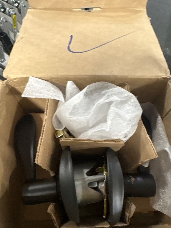 Photo 1 of **MISSING PARTS/MINOR DAMAGE**
SCHLAGE Accent Lever with Greenwich Trim Hall and Closet Lock in Aged Bronze