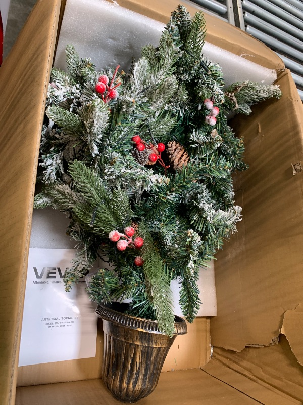Photo 1 of *** MISSING A PIECE **** VEVOR Artificial Boxwood Spiral Topiary Trees, 4ft Tall (2 Pieces) Faux Plant Outdoor, All-Year Green Fake Plant with Replaceable Leaves for Decorative/Indoor/Porch/Garden